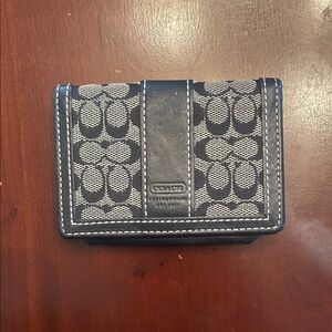 Coach Signature Black and Gray Wallet